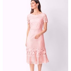 🌸Talbots RSVP Mixed Lace Pink Dress